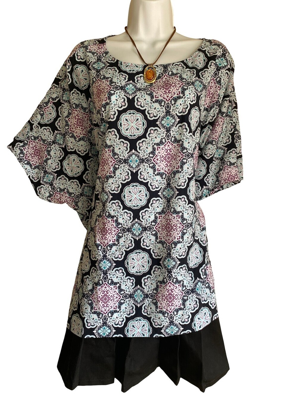 Croft Barrow Plus 2X Bell Sleeve Tunic Blouse Boho Artsy Festival Whimsigoth